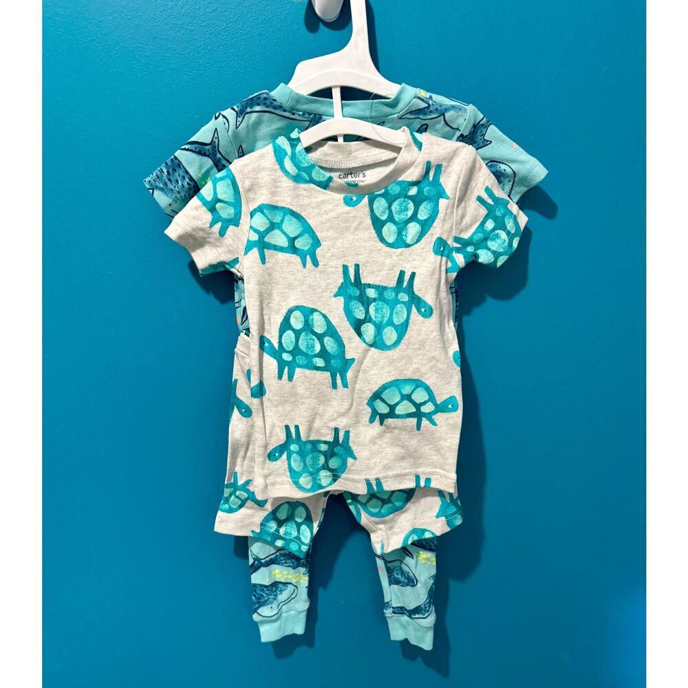 Carters Blue Shark/Turtle Pajama set